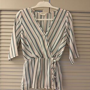 Striped Wrap Top